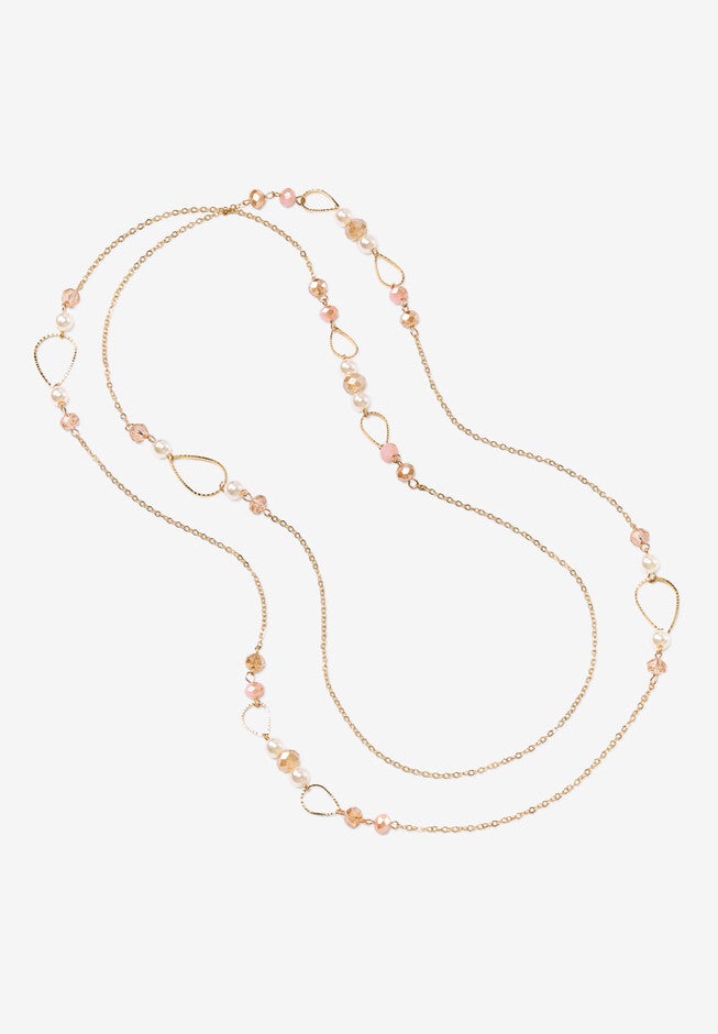 Beaded Chain Layered Necklace, , alternate image number null