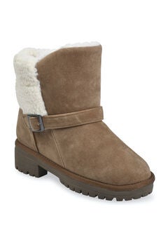 Faux Suede 1.5" Heel With Berber Back Boot