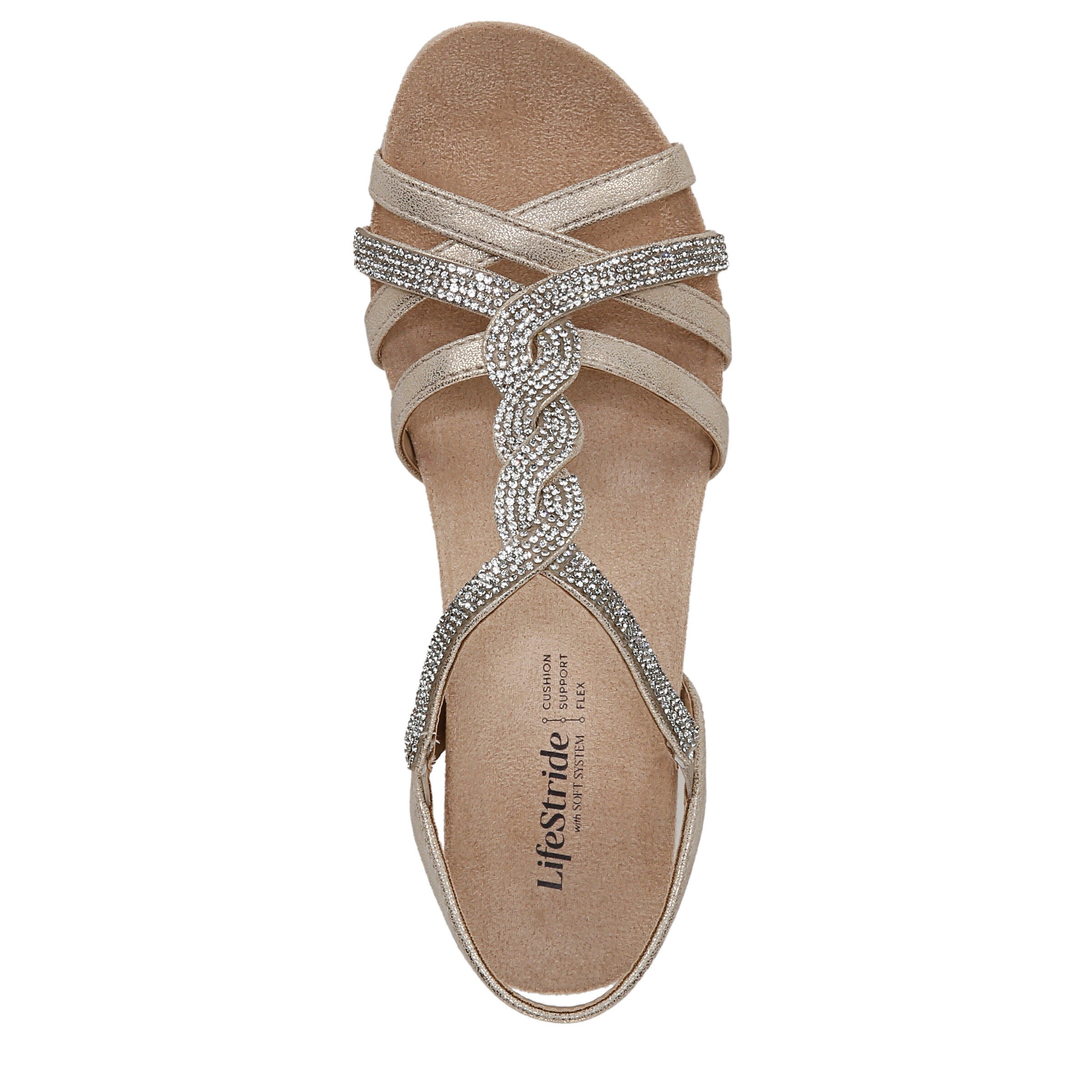 Miami Wedge Sandal, PLATINO GOLD, alternate image number 6