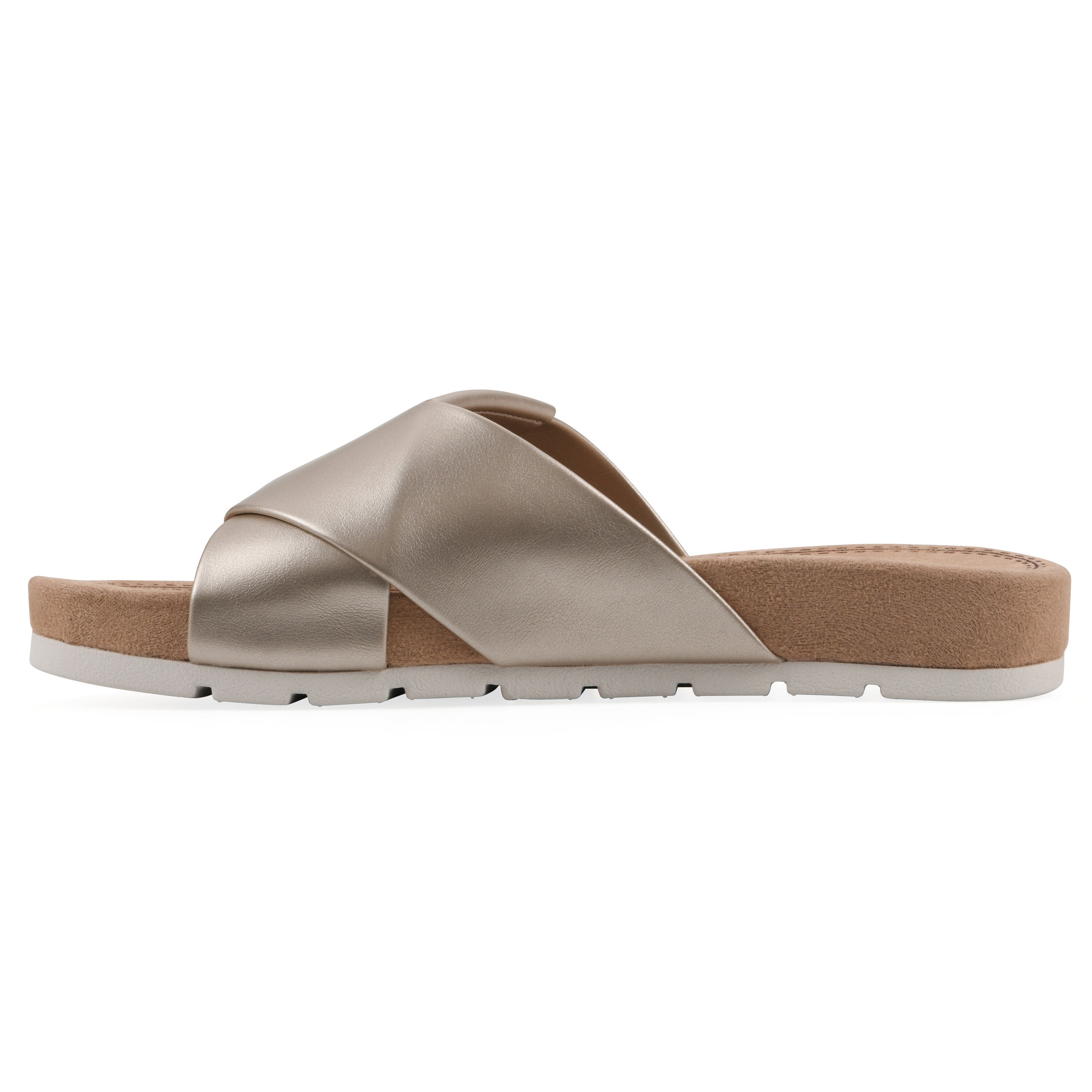 Tincie Slide Sandal, PALE GOLD METALLIC, alternate image number 3