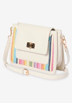 Faux Leather Ikat Handbag