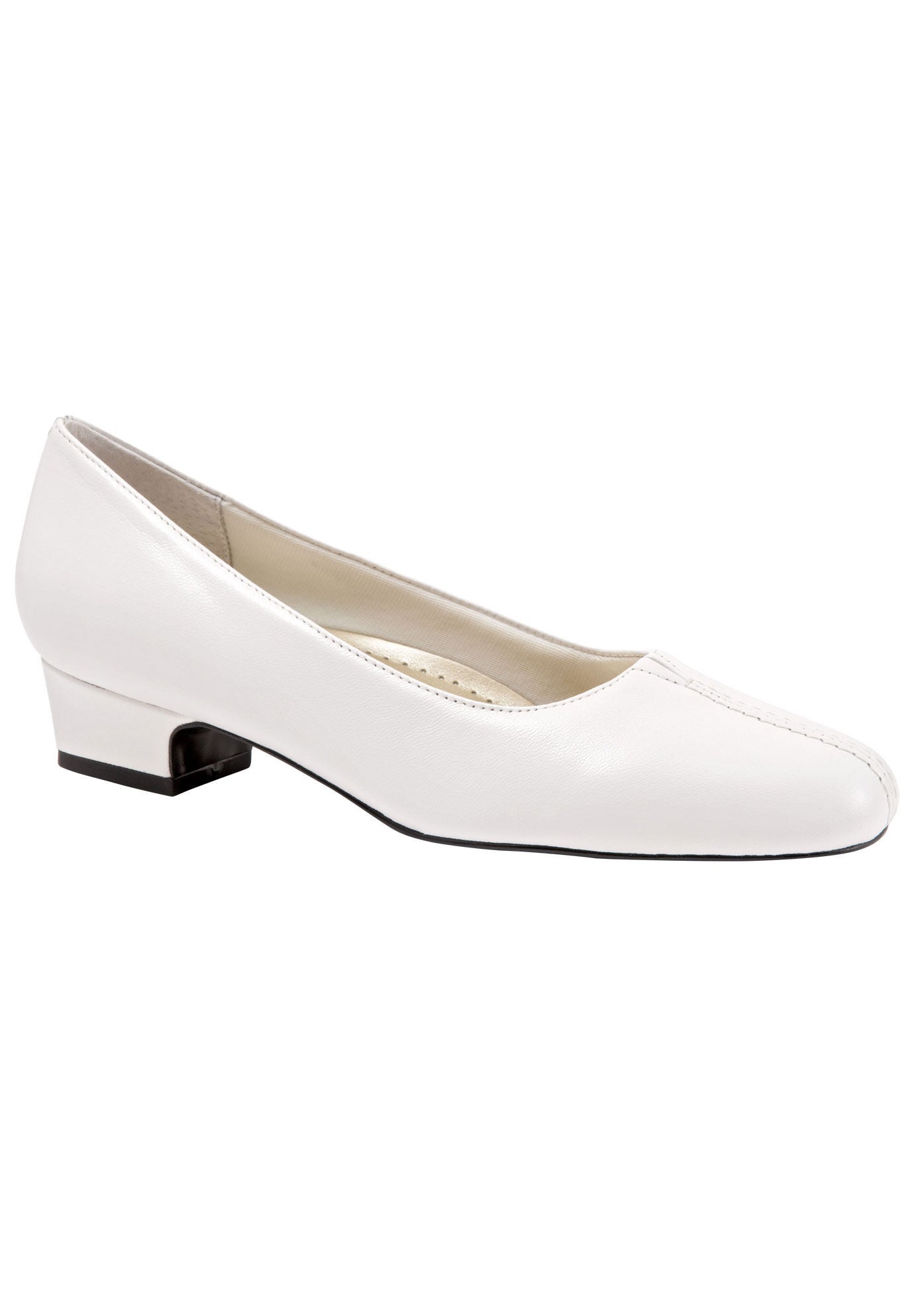 Doris Leather Pump by Trotters&reg;, WHITE LEATHER, hi-res image number 0