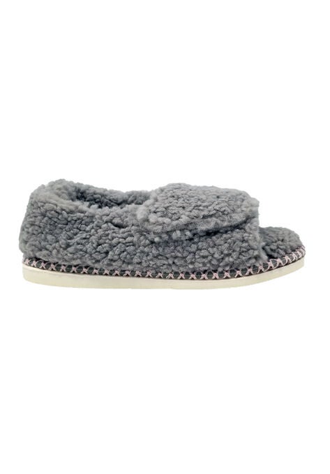 Berber Adjustable Fullfoot Open Toe Slipper, , alternate image number null