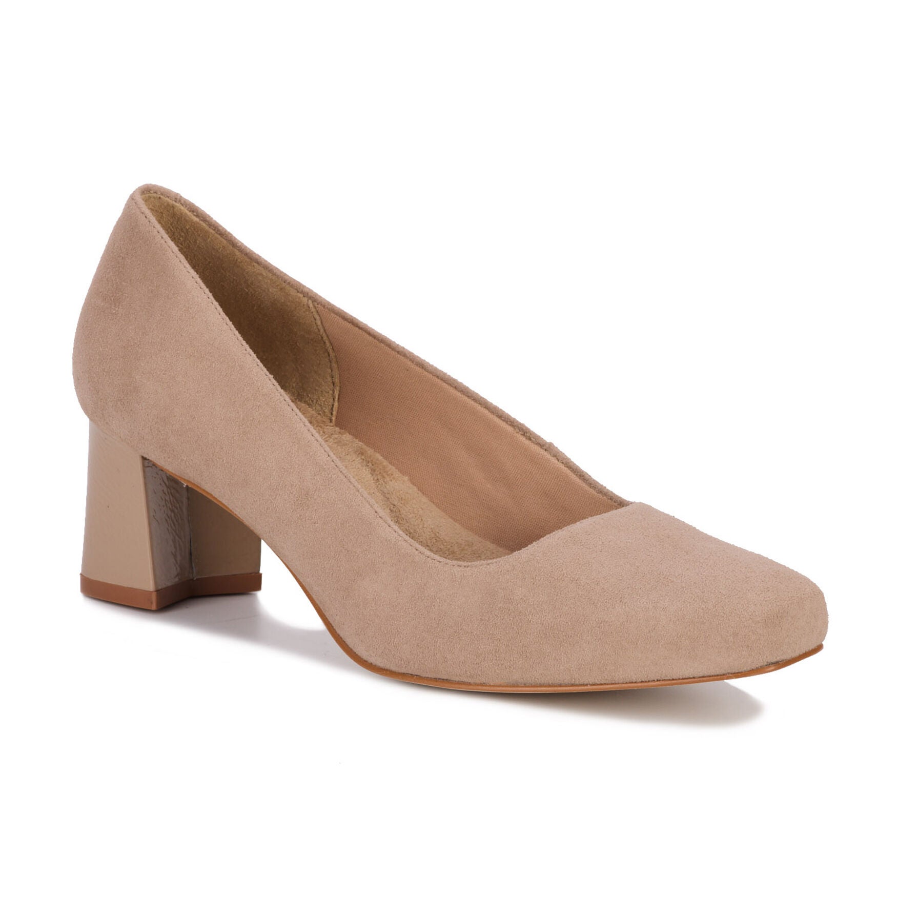 Meredith Square Toe Suede Pump, TAUPE KID SUEDE, alternate image number 7