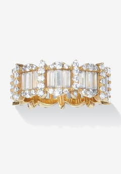 3.53 Tcw Baguette Cubic Zirconia 18K Yellow Gold-Plated Eternity Ring