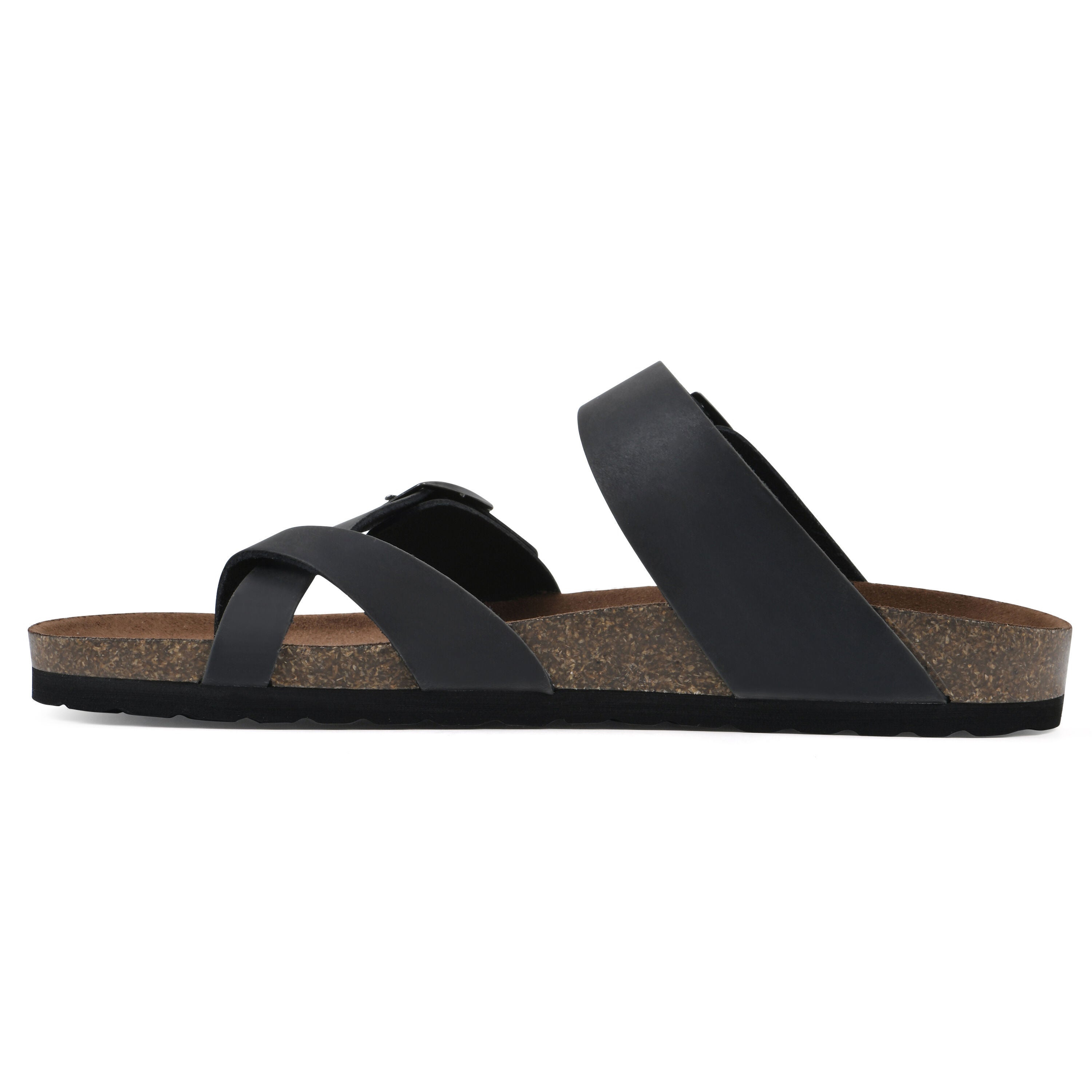 Gracie Footbed Sandal, BLACK LEATHER, alternate image number 3