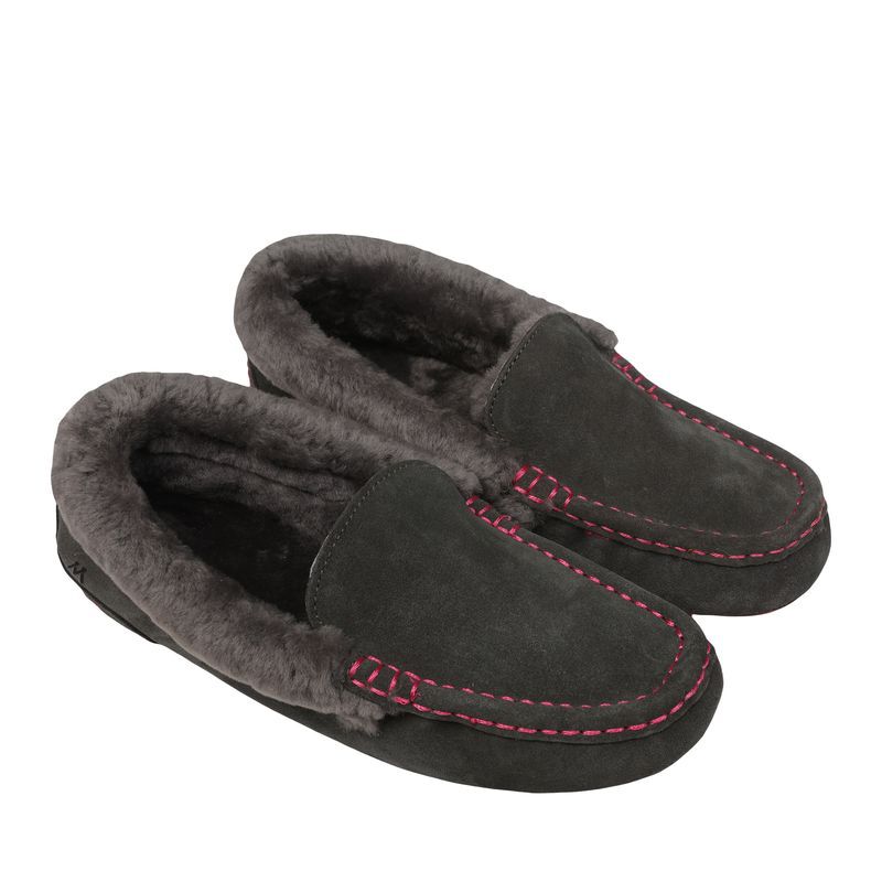 Aussie Moc Slipper, CHARCOAL HOT PINK, hi-res image number 0