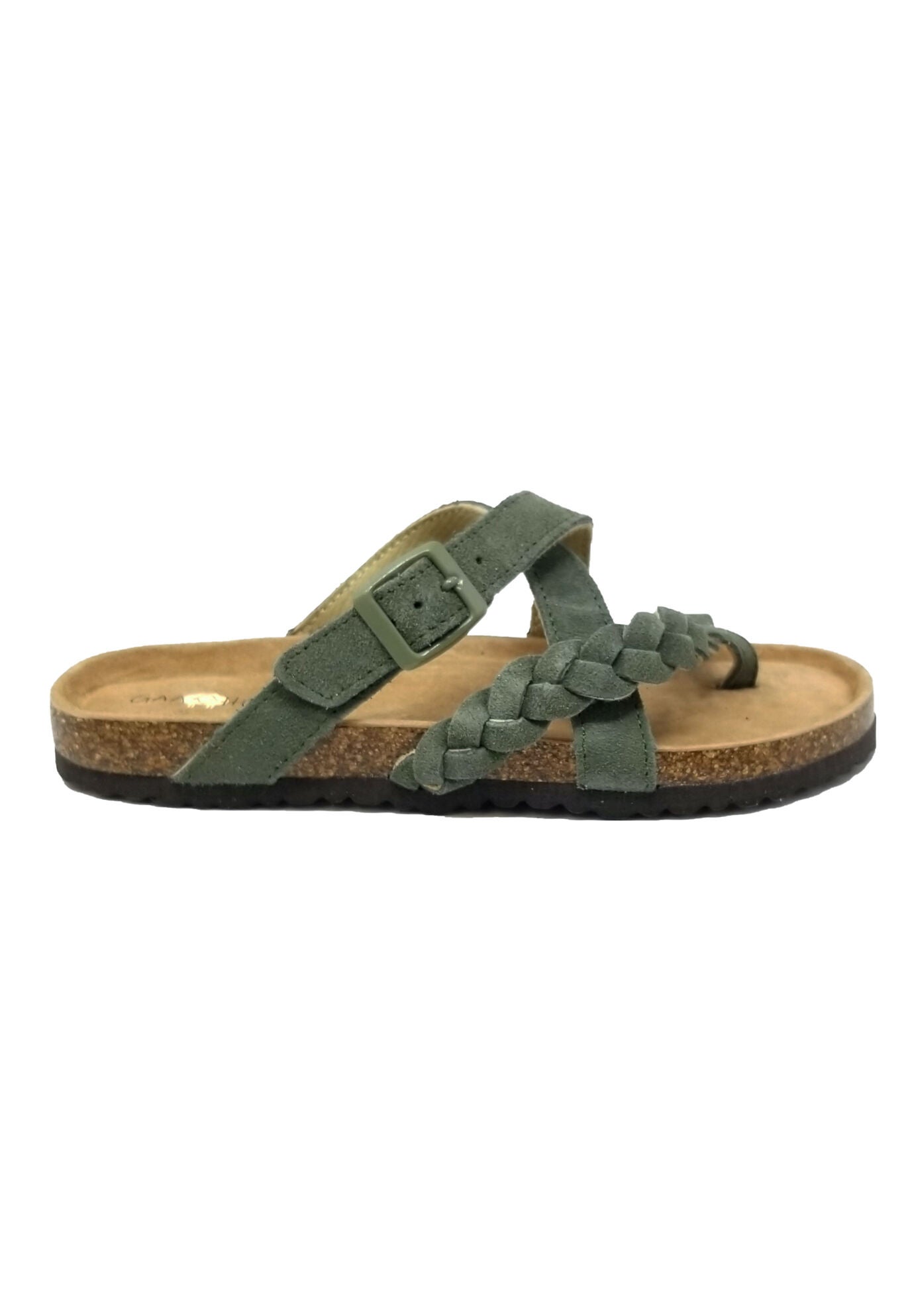 Suede Leather Braided Criss Cross Footbed Sandal, , alternate image number 2