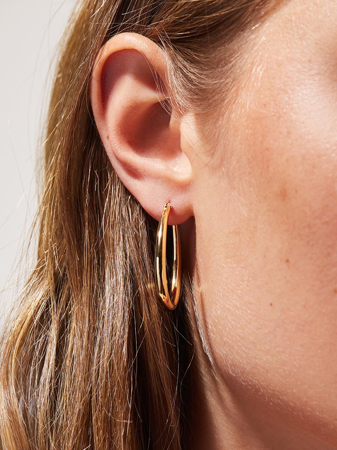 Gold Hoop Earrings - Cuidado, GOLD, alternate image number 1