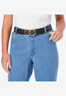 Double Ring Faux-Leather Belt, BLACK, hi-res image number null