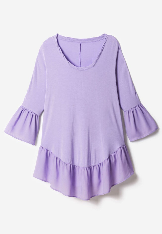Ruffle-Hem Drape Tunic, , alternate image number null