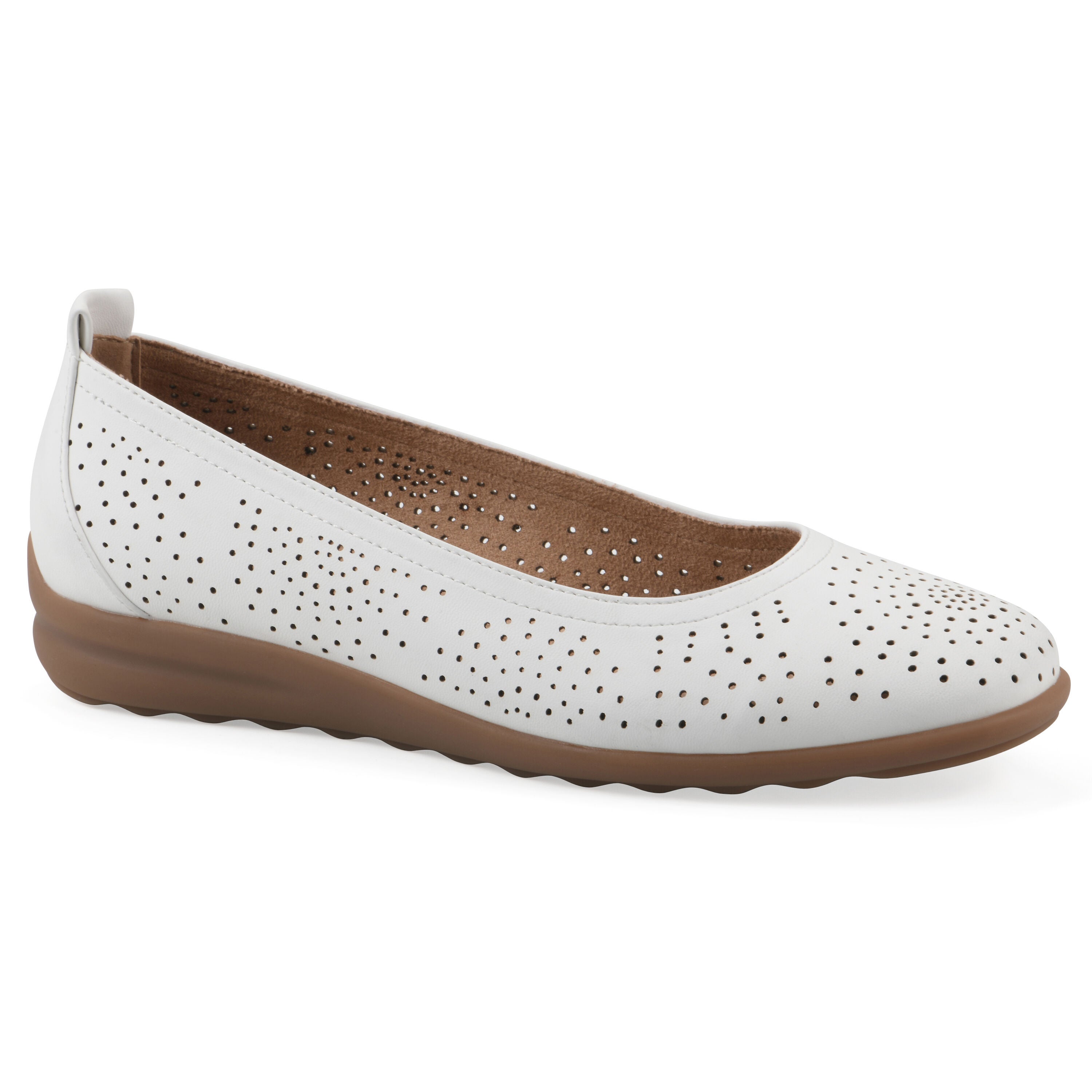 Cortney Ballet Flat, WHITE SMOOTH, hi-res image number 0