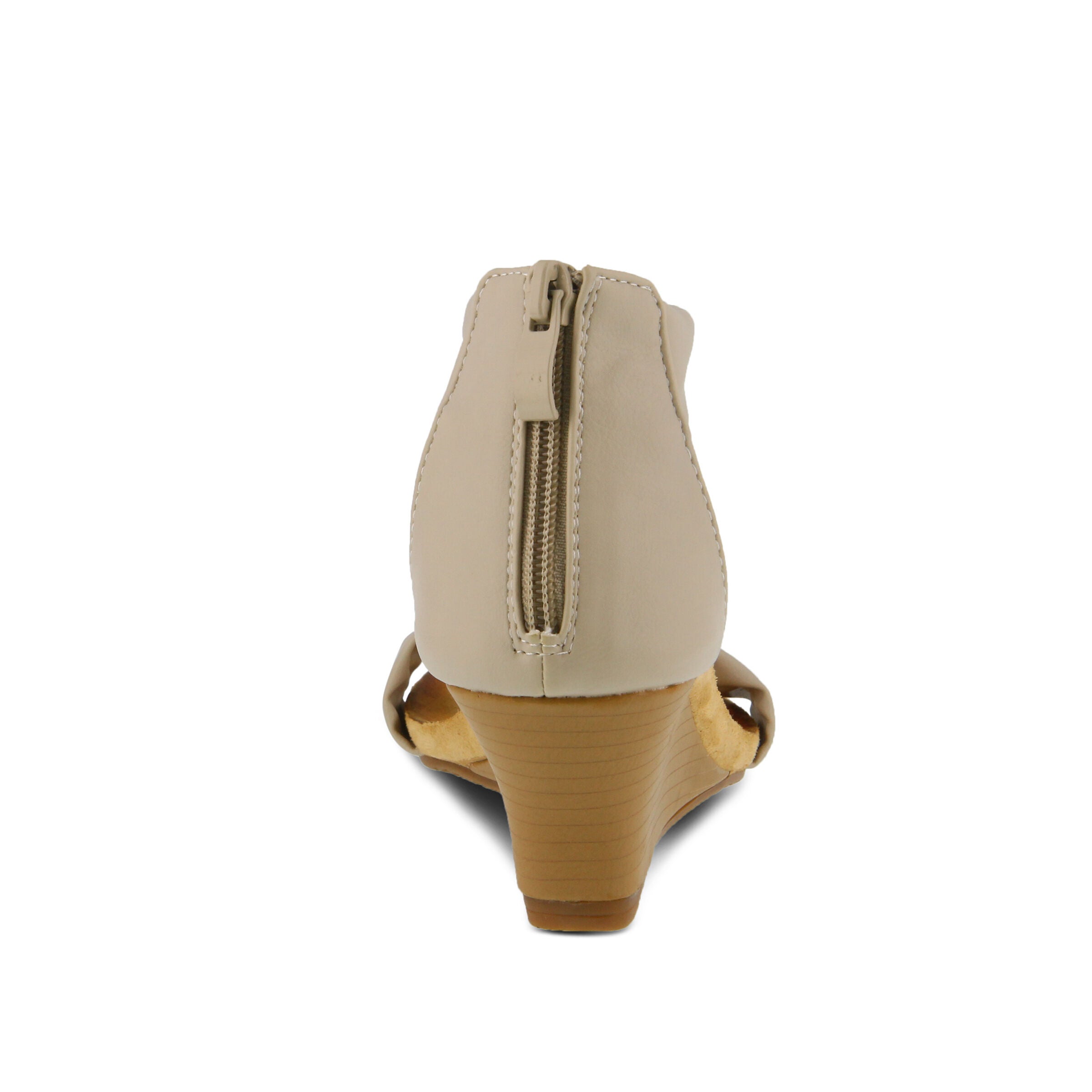 Harlequin Closed Back T-Strap Wedge Sandal, BEIGE, on-hover image number 1