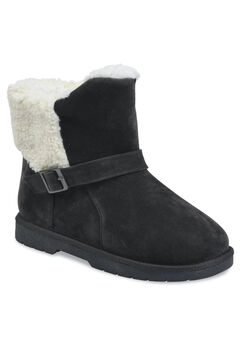 Faux Suede With Berber Back Ankle Boot