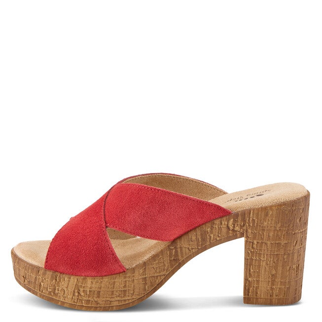 Blanchar Slide Sandal, RED SUEDE, alternate image number 2