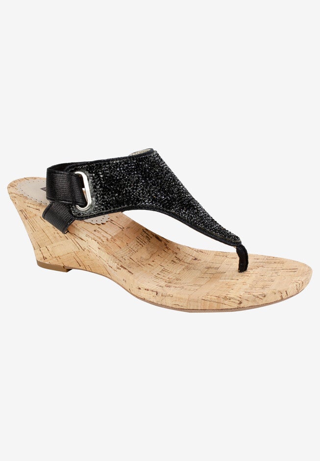 Allegany Sandal by White Mountain, BLACK METALLIC GLITTER, hi-res image number 0