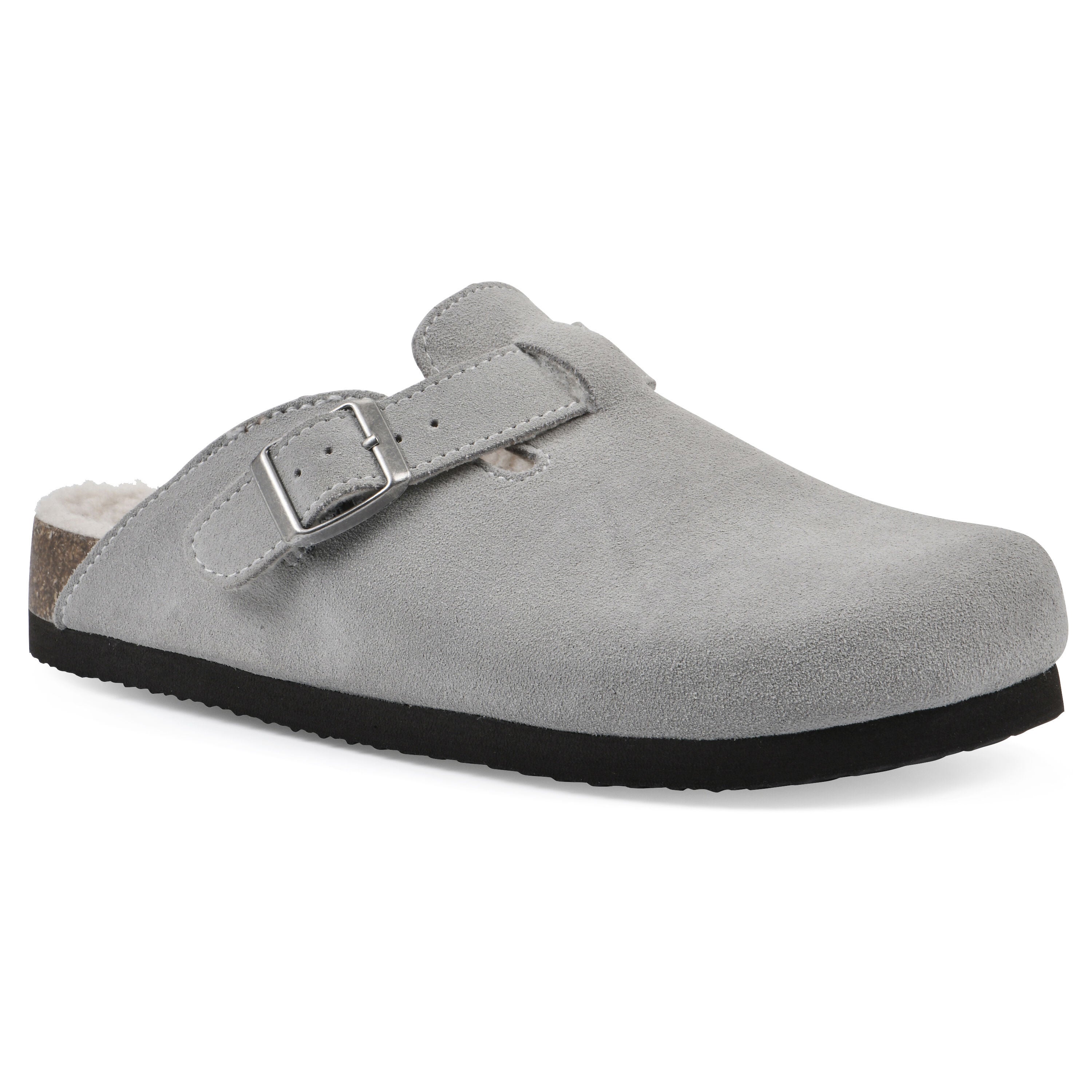 Bari Footbeds Clog, LIGHT GREY SUEDE, hi-res image number 0