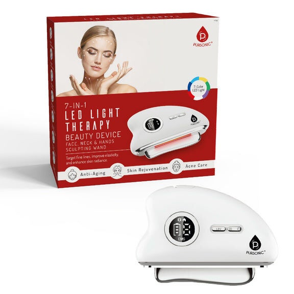 7 in 1 LED Face Hands Neck Sculpting Wand, WHITE, hi-res image number 0