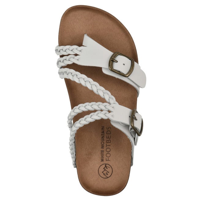 Haziest Footbeds Sandal, WHITE LEATHER, alternate image number 4