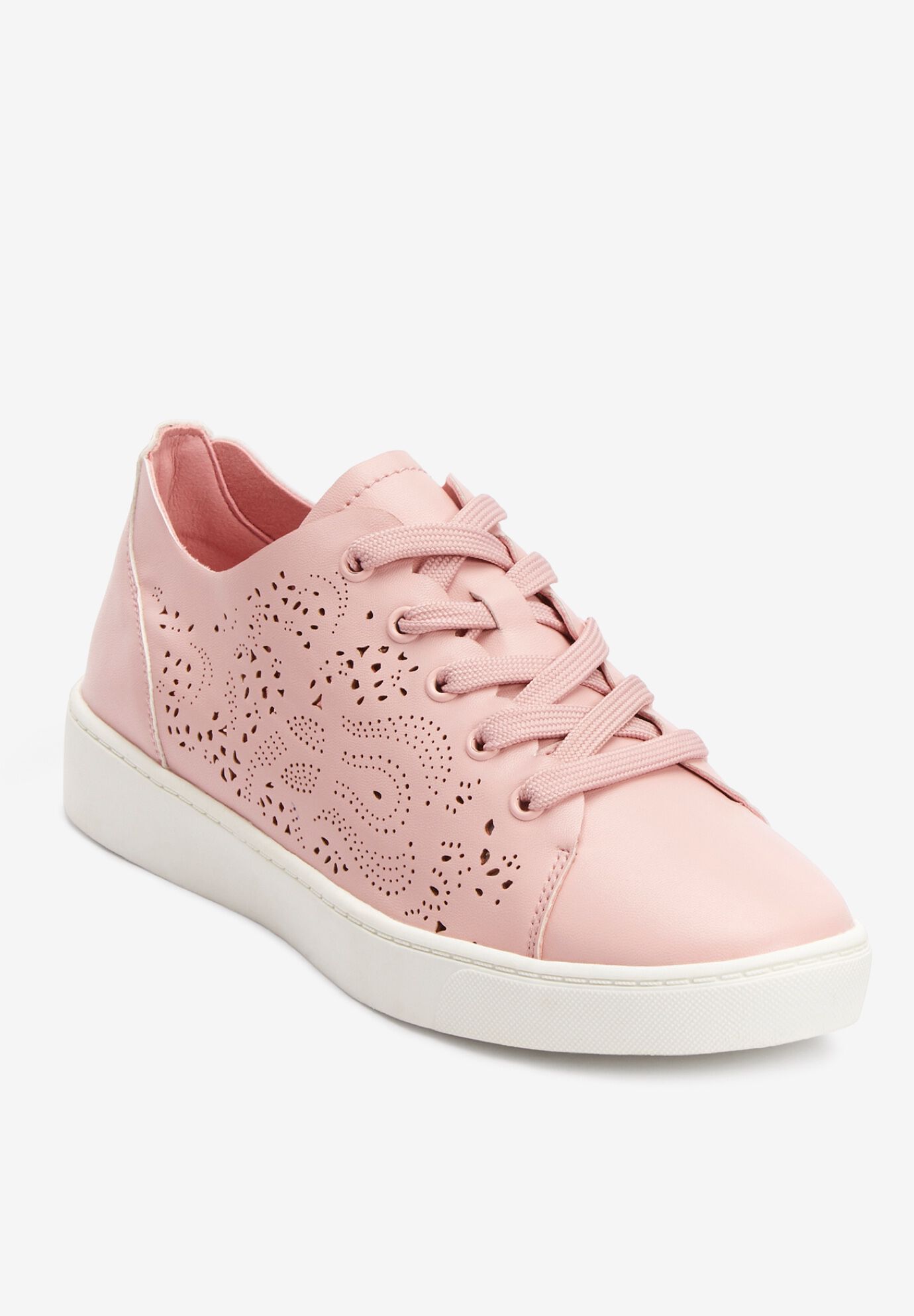 Woman within sneakers top