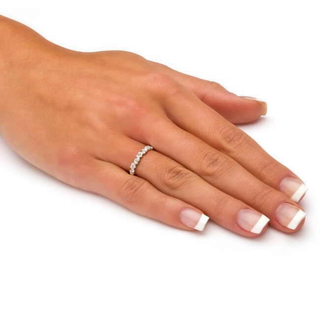 Diamond Accent Solid 10k Gold Multi-Heart Promise Band Ring, WHITE, alternate image number null