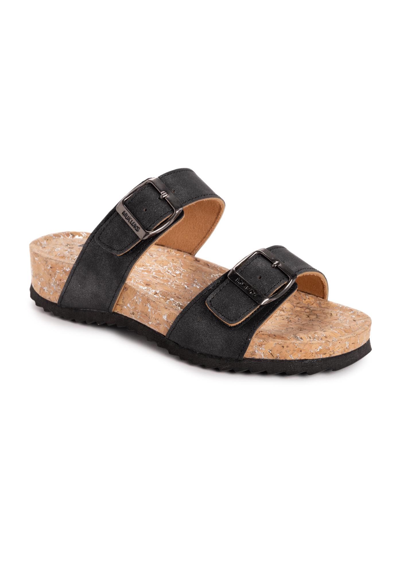 Women'S Presley Platform 2 Strap Sandal, BLACK, hi-res image number 0