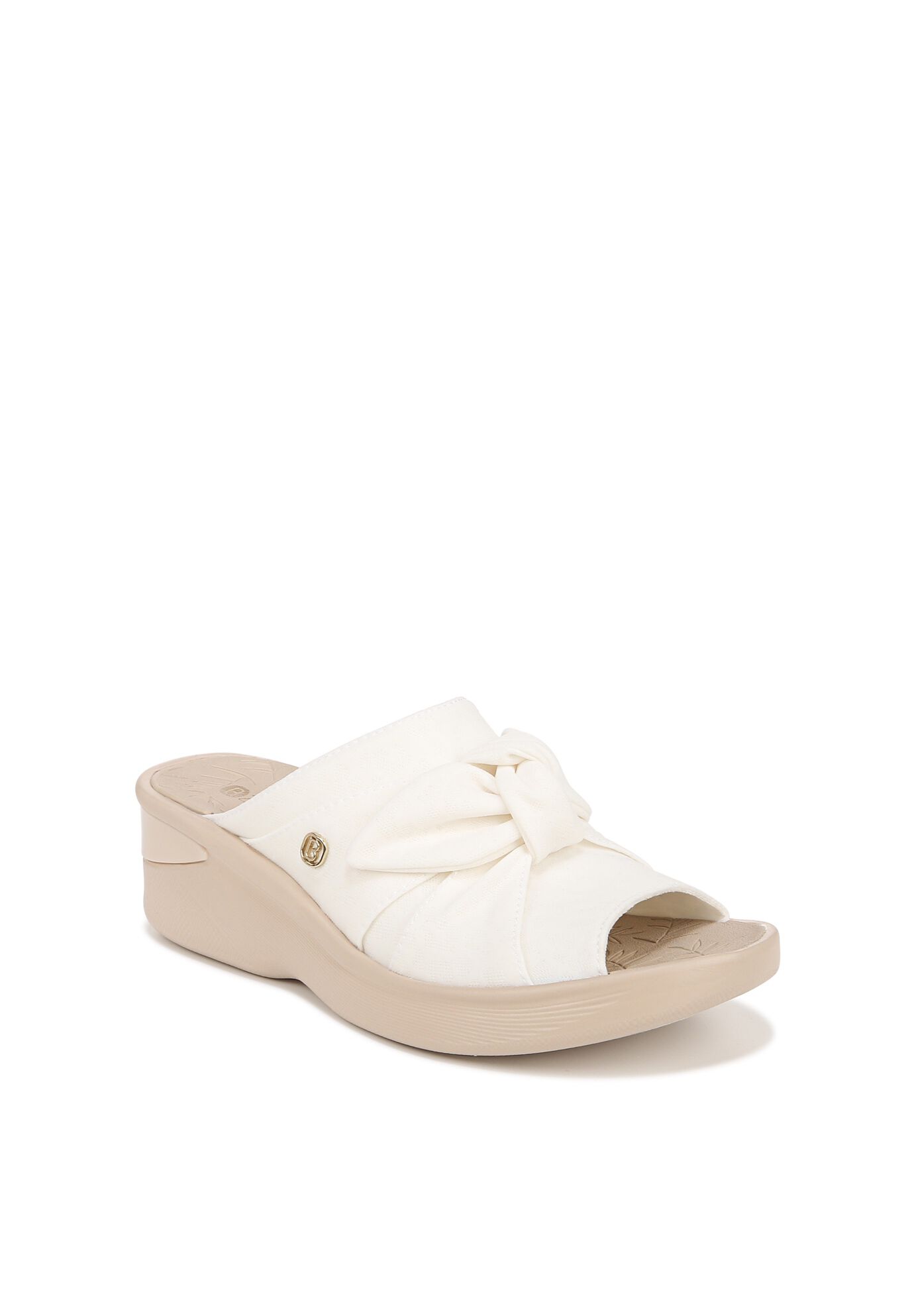 Smile Wedge Sandal, WHITE FABRIC, hi-res image number 0