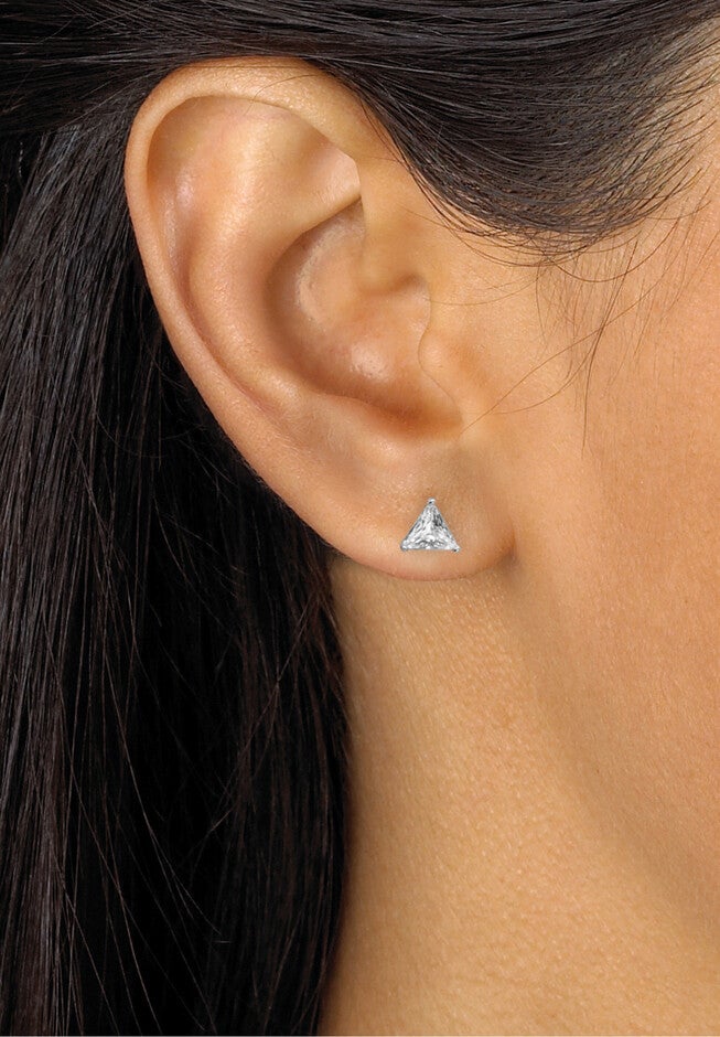 8.16 Tcw Cz Platinum-Plated Sterling Silver 7-Pair Set Of Stud Earrings Set, , alternate image number null