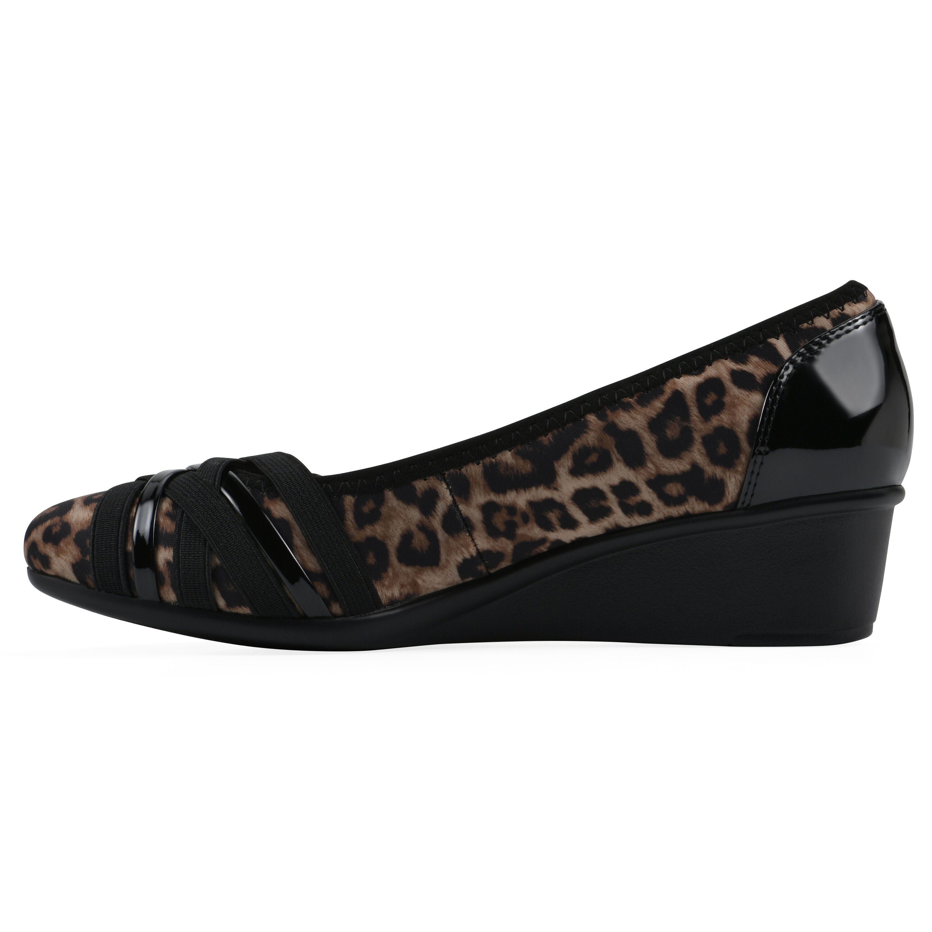 Bowie Wedge Pump, TAN LEOPARD PRINT, alternate image number 3