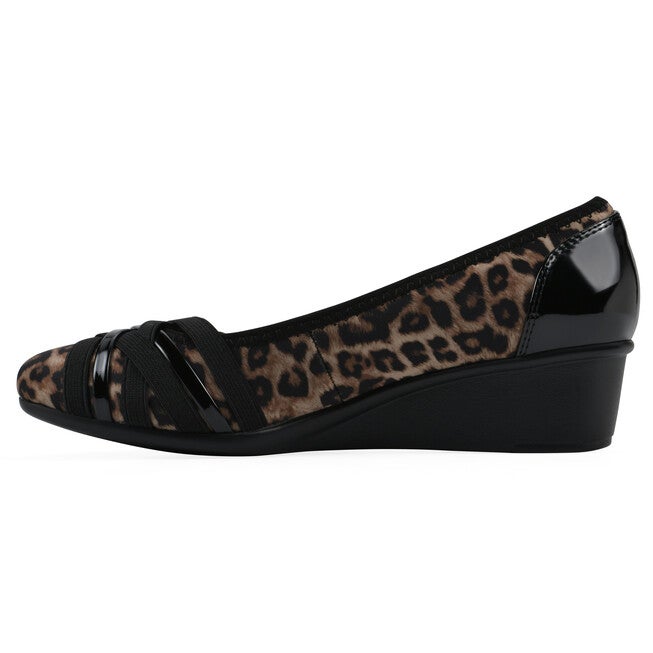 Bowie Wedge Pump, TAN LEOPARD PRINT, alternate image number 3