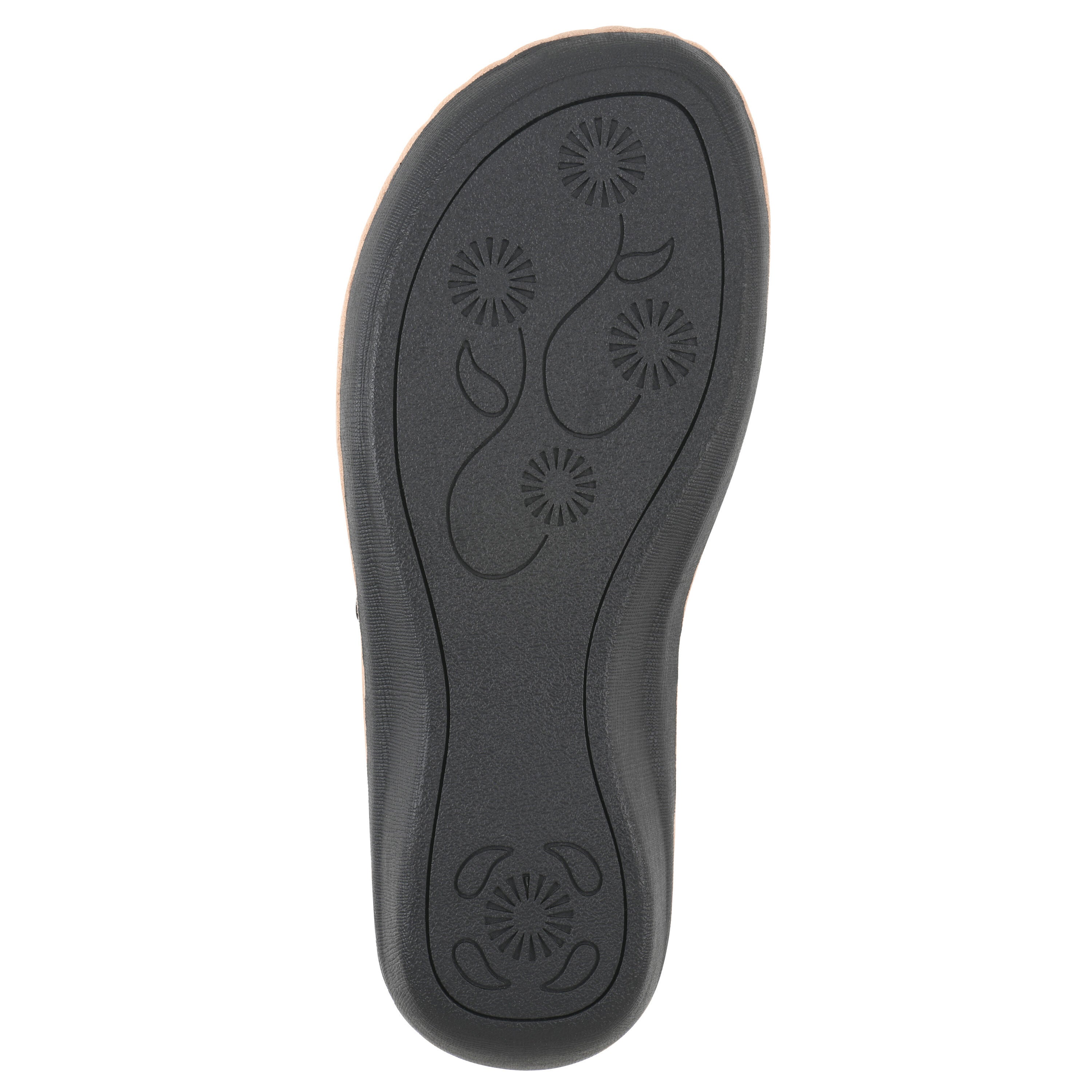 Cassilia Floral Mini Wedge Sandal, BLACK SMOOTH, alternate image number 5