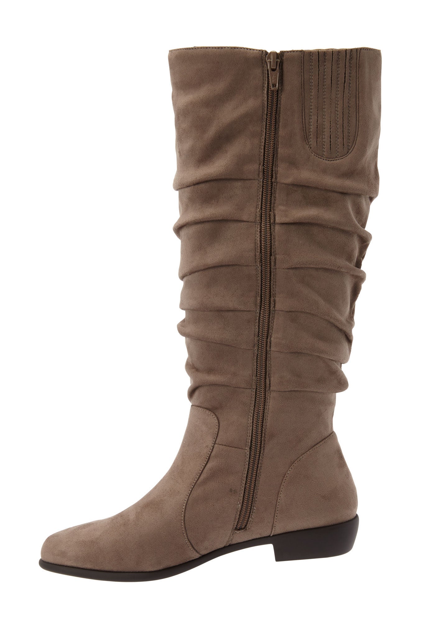 Taupe wide calf boots best sale