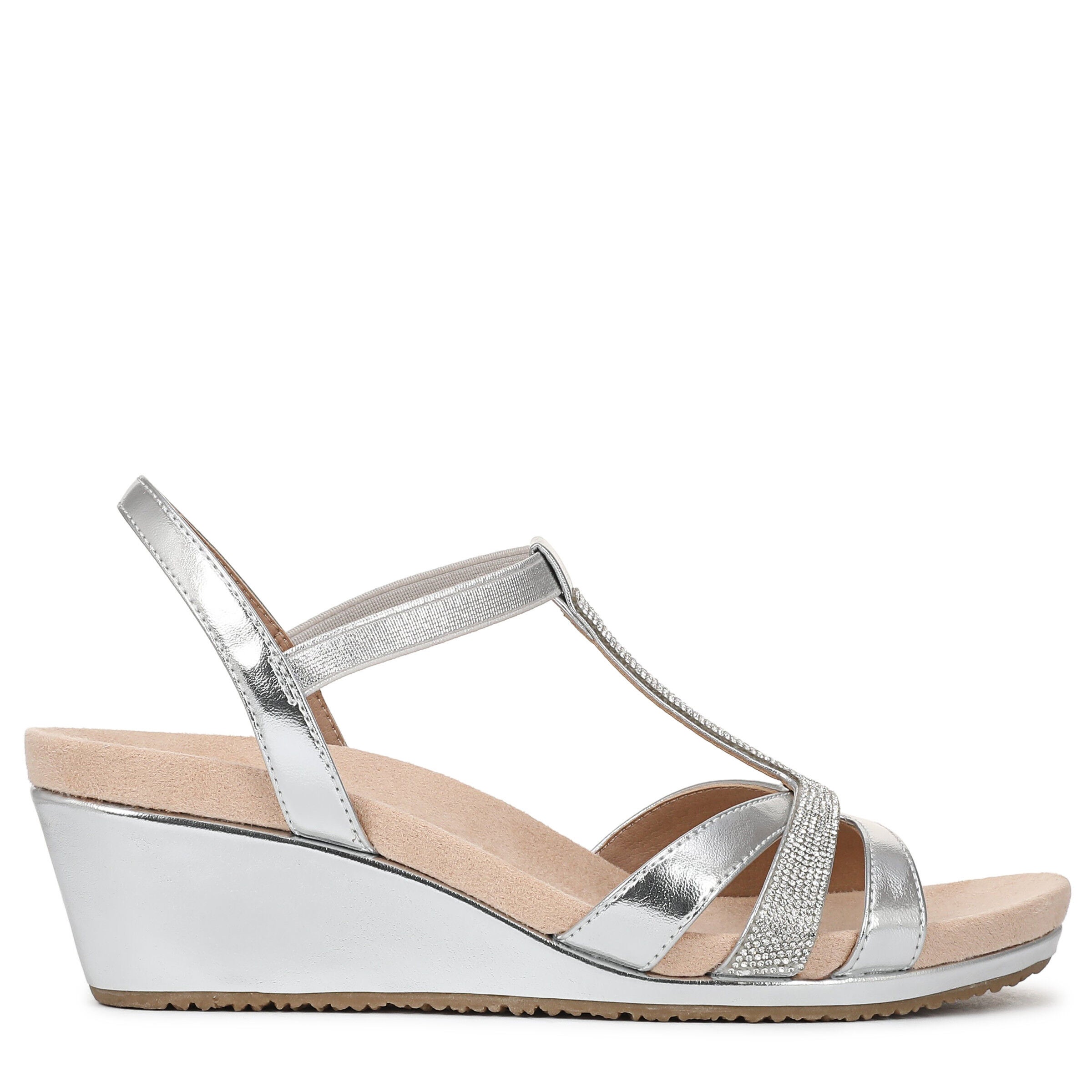 Mimosa Wedge Sandal, SILVER, alternate image number 3