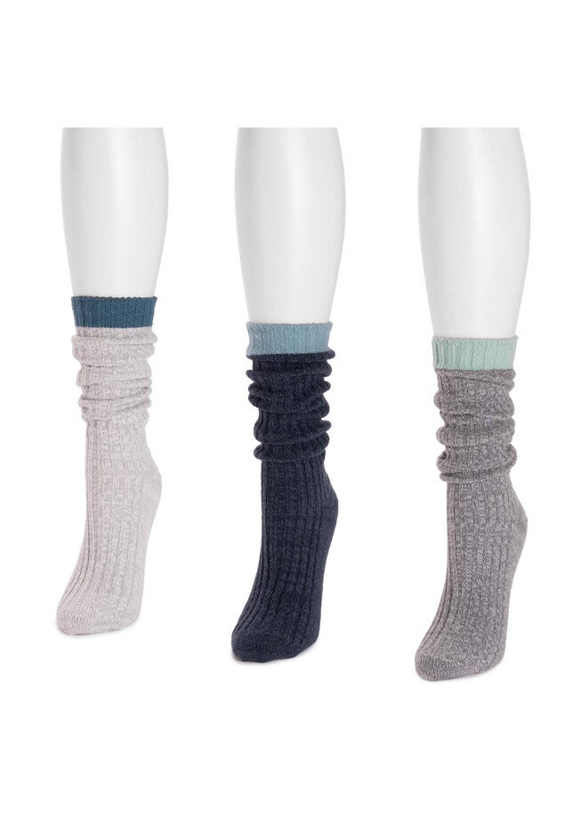 3 Pair Slouch Slippers Socks, , alternate image number 2