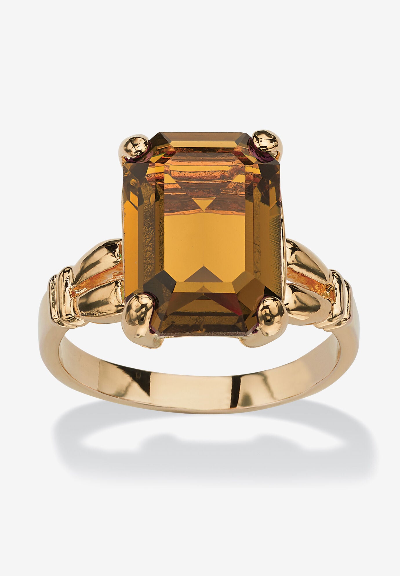 Yellow Gold Plated Simulated Birthstone Ring, NOVEMBER, hi-res image number 0