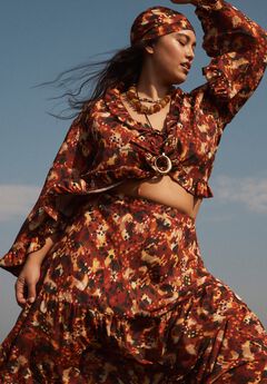 Ruffle Tie-Front Top