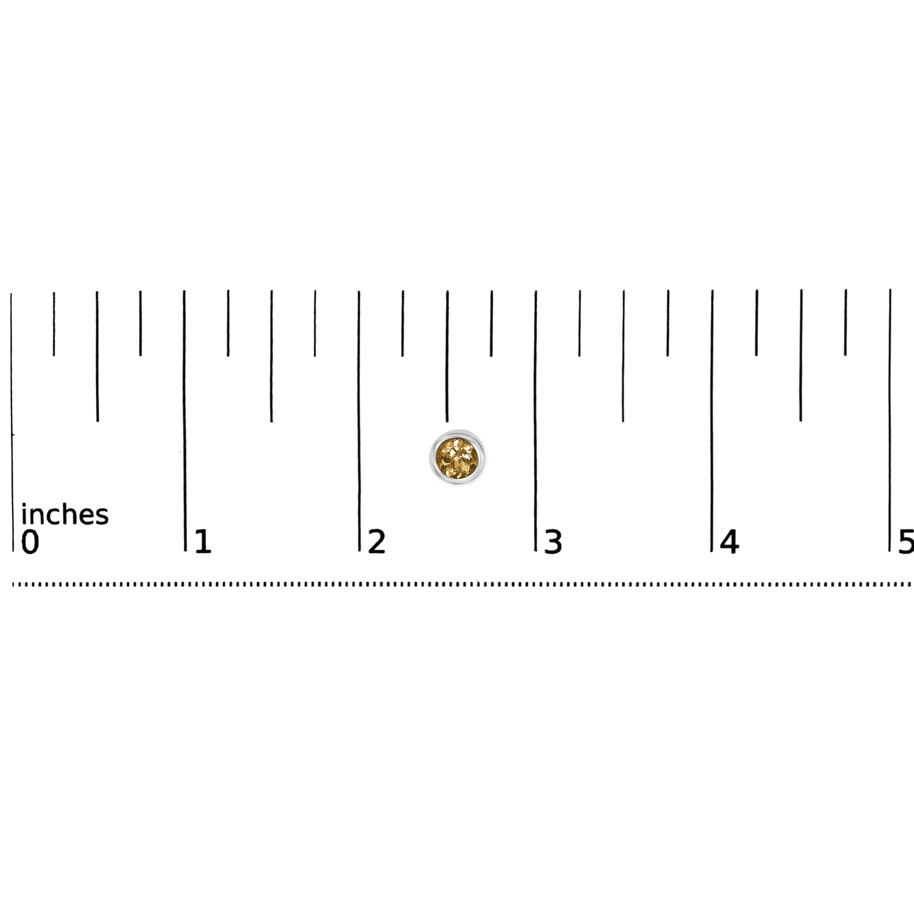 .925 Sterling Silver 6MM Bezel Set Created Yellow Citrine Solitaire Stud Earrings, YELLOW, alternate image number 4