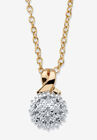 Gold-Plated Diamond Accent Cluster Pendant with 18" Chain, GOLD, hi-res image number null
