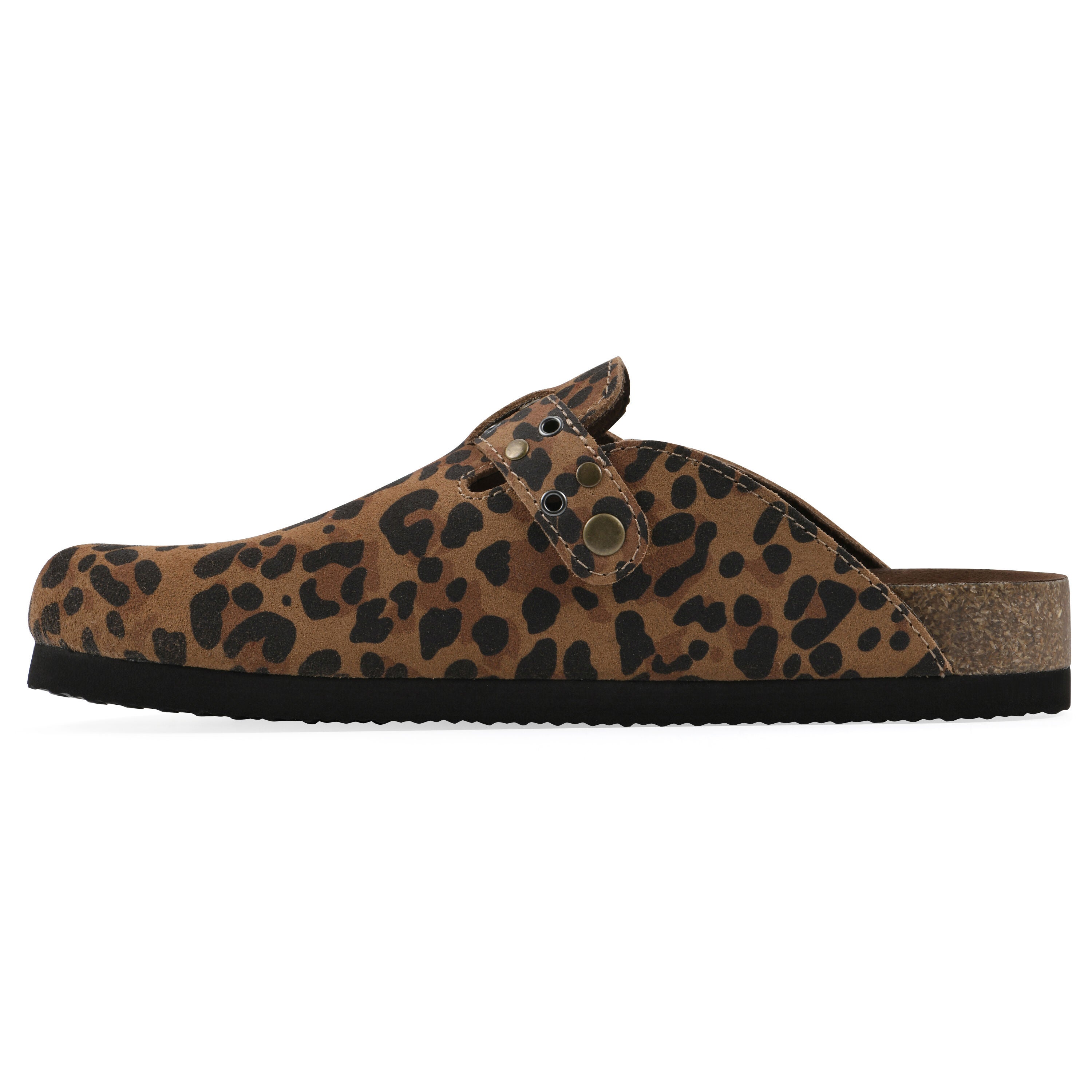 Benben Footbeds Clog, BROWN LEOPARD SUEDE, alternate image number 3
