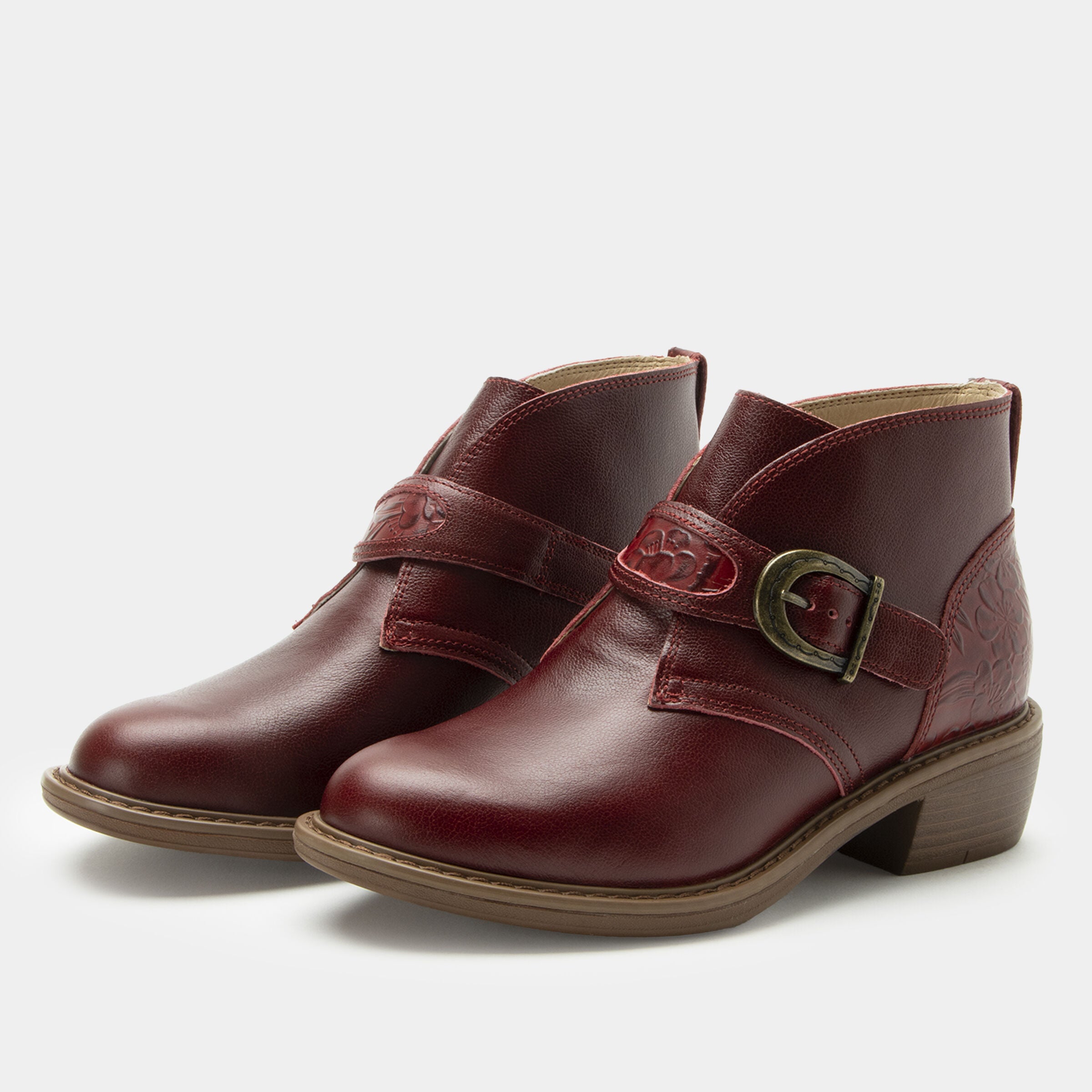 Mikki Western Buckle Bootie, RED, hi-res image number 0