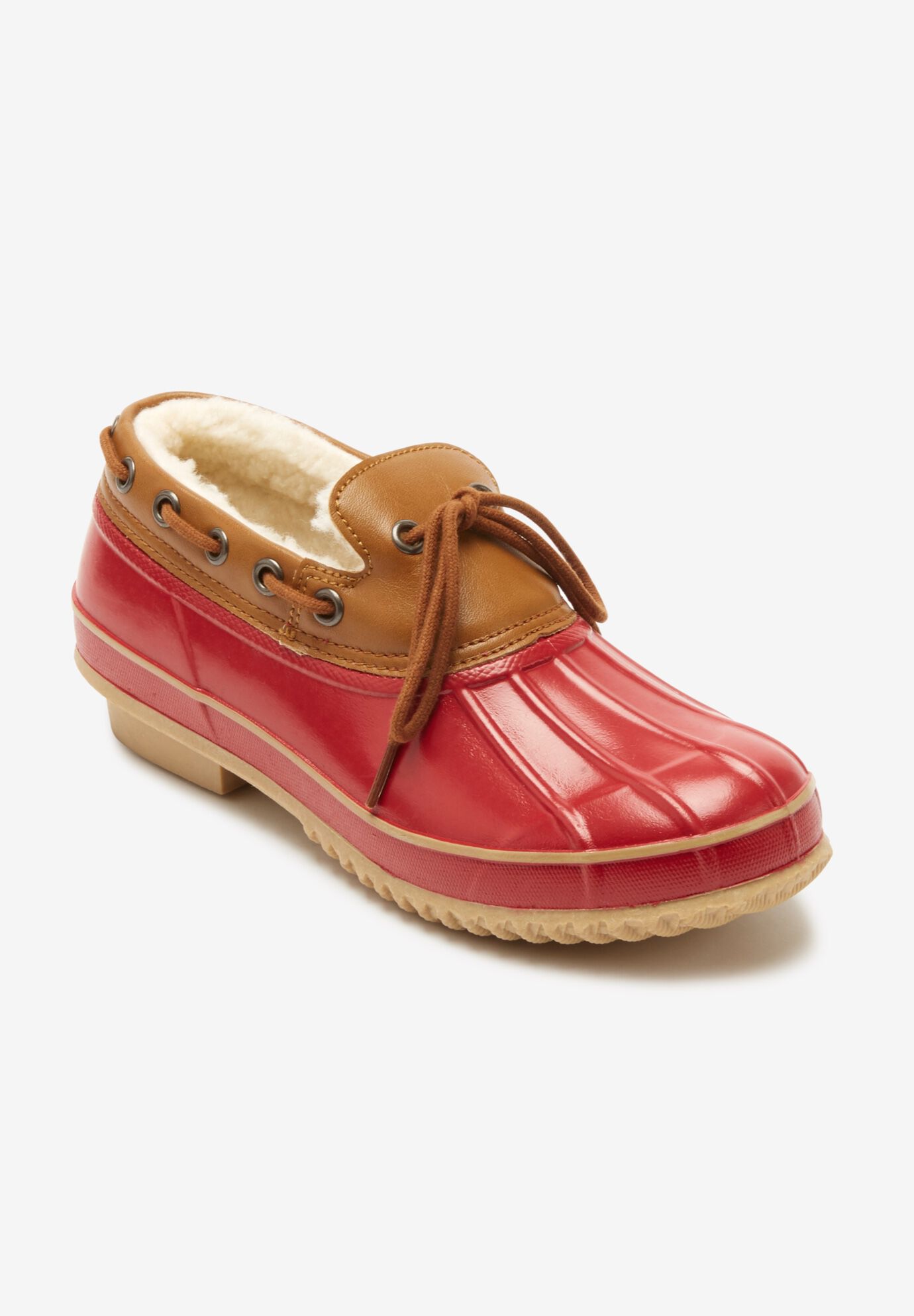 red wide width flats