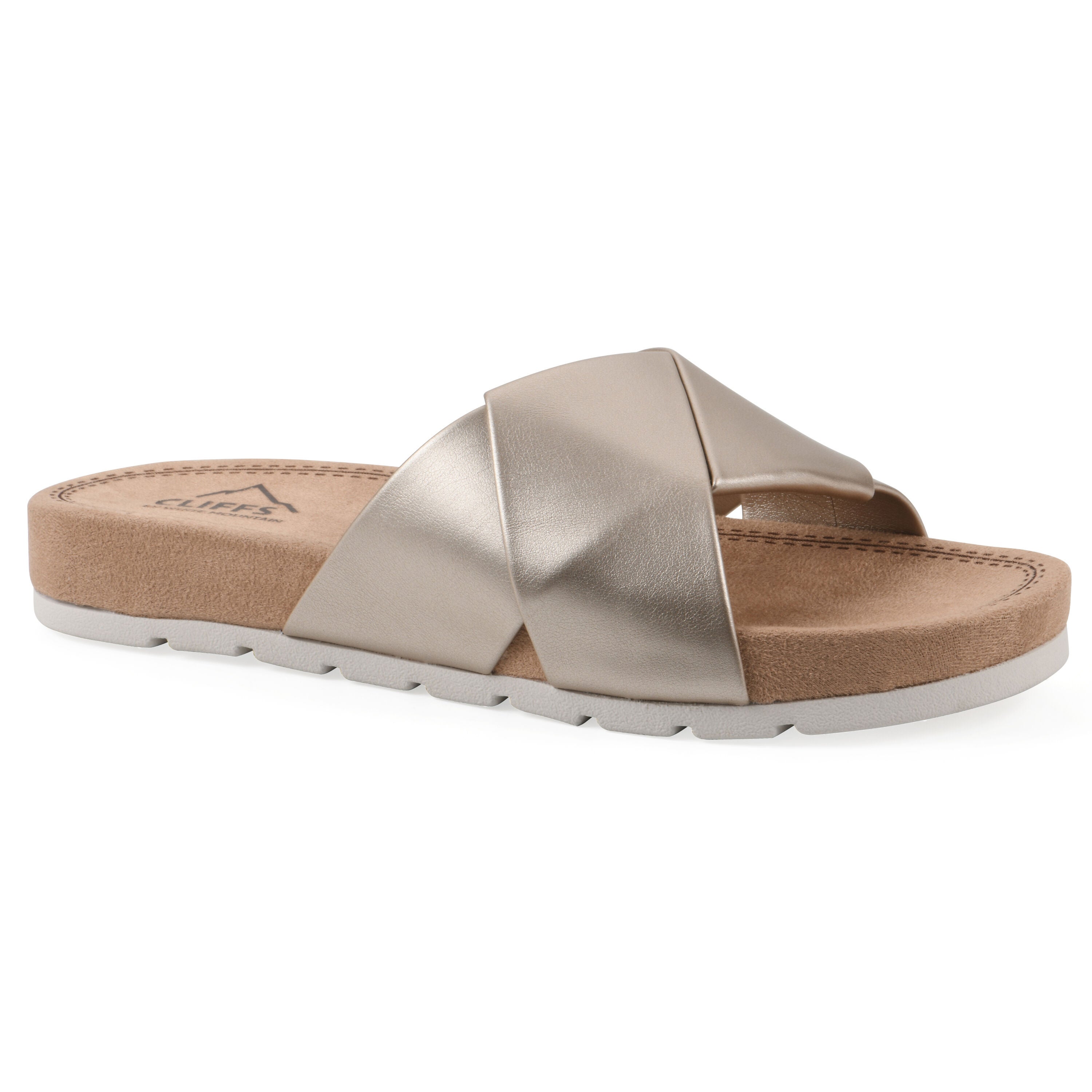 Tincie Slide Sandal, PALE GOLD METALLIC, hi-res image number 0