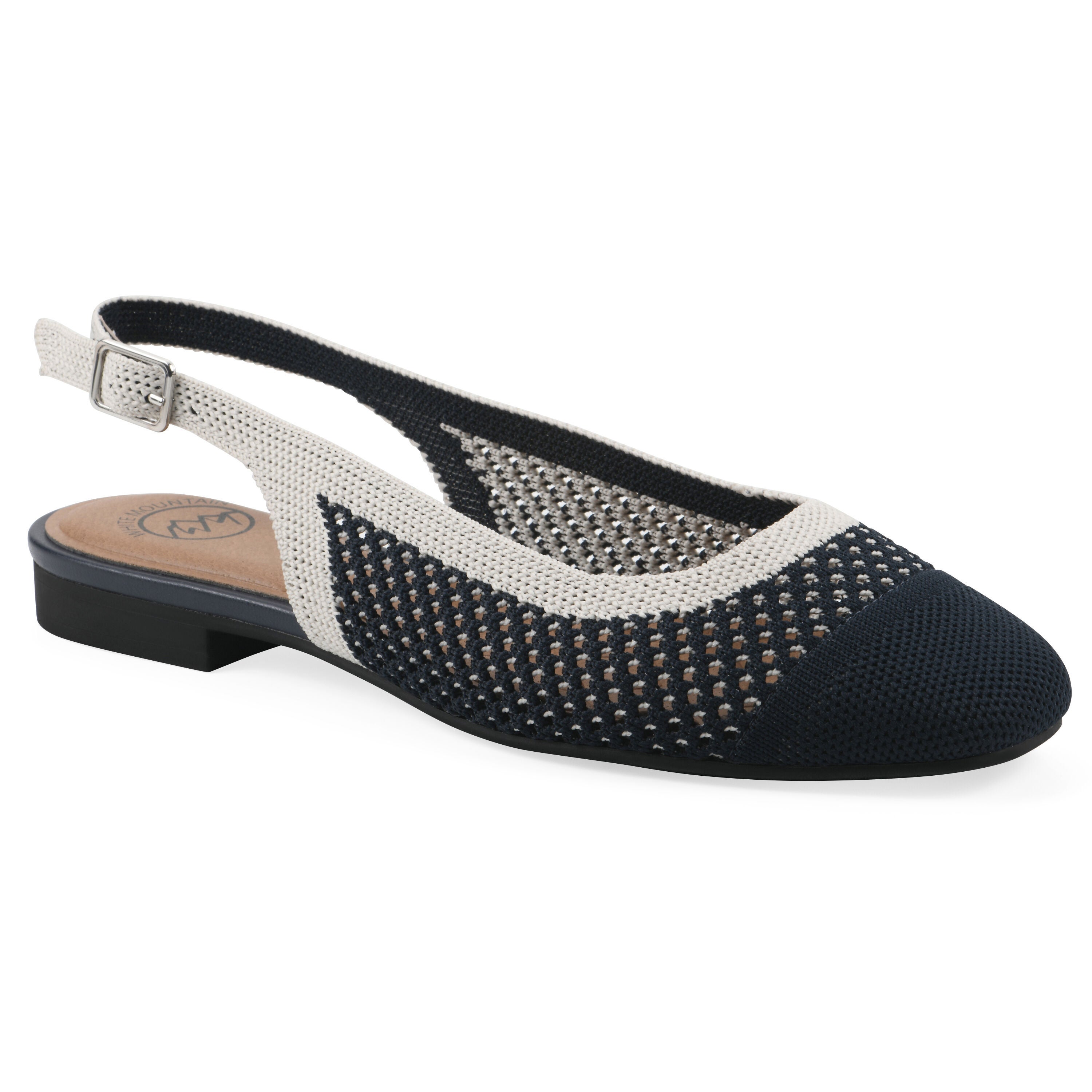 Bonie Sling Back Flat, NAVY CREAM MULTI, hi-res image number 0