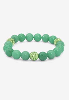 Simulated Birthstones Agate Stretch Bracelet 8"