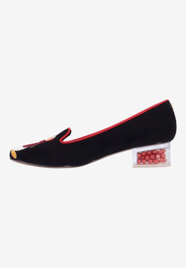Pingwen Slip-On Pump, BLACK RED WHITE, alternate image number 4