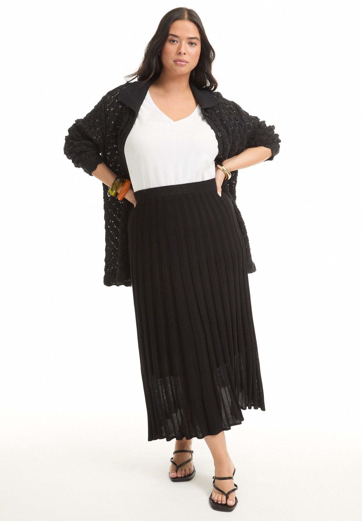 Pleated Midi Skirt