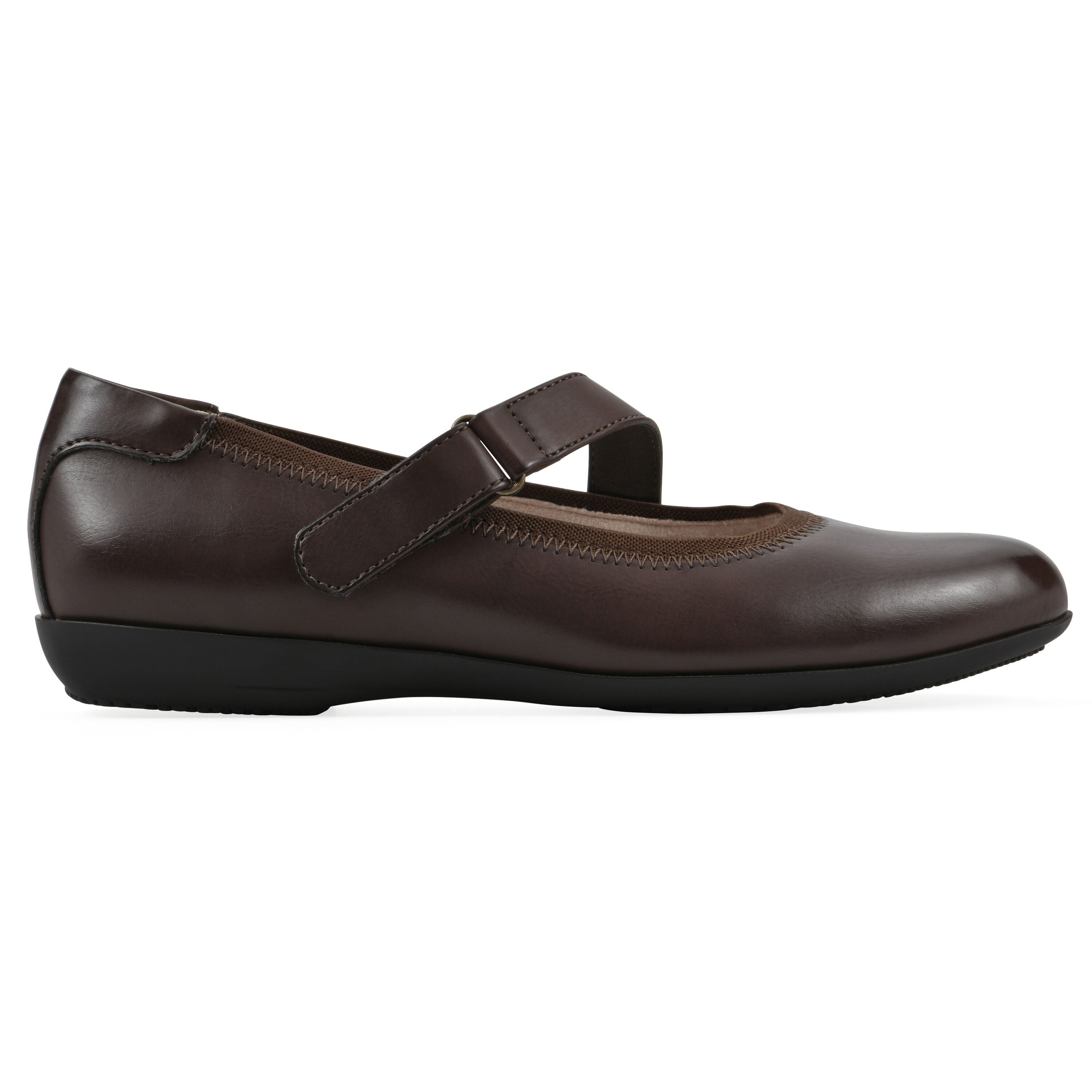 Carwen Mary Jane Flat, DARK BROWN SMOOTH, alternate image number 2