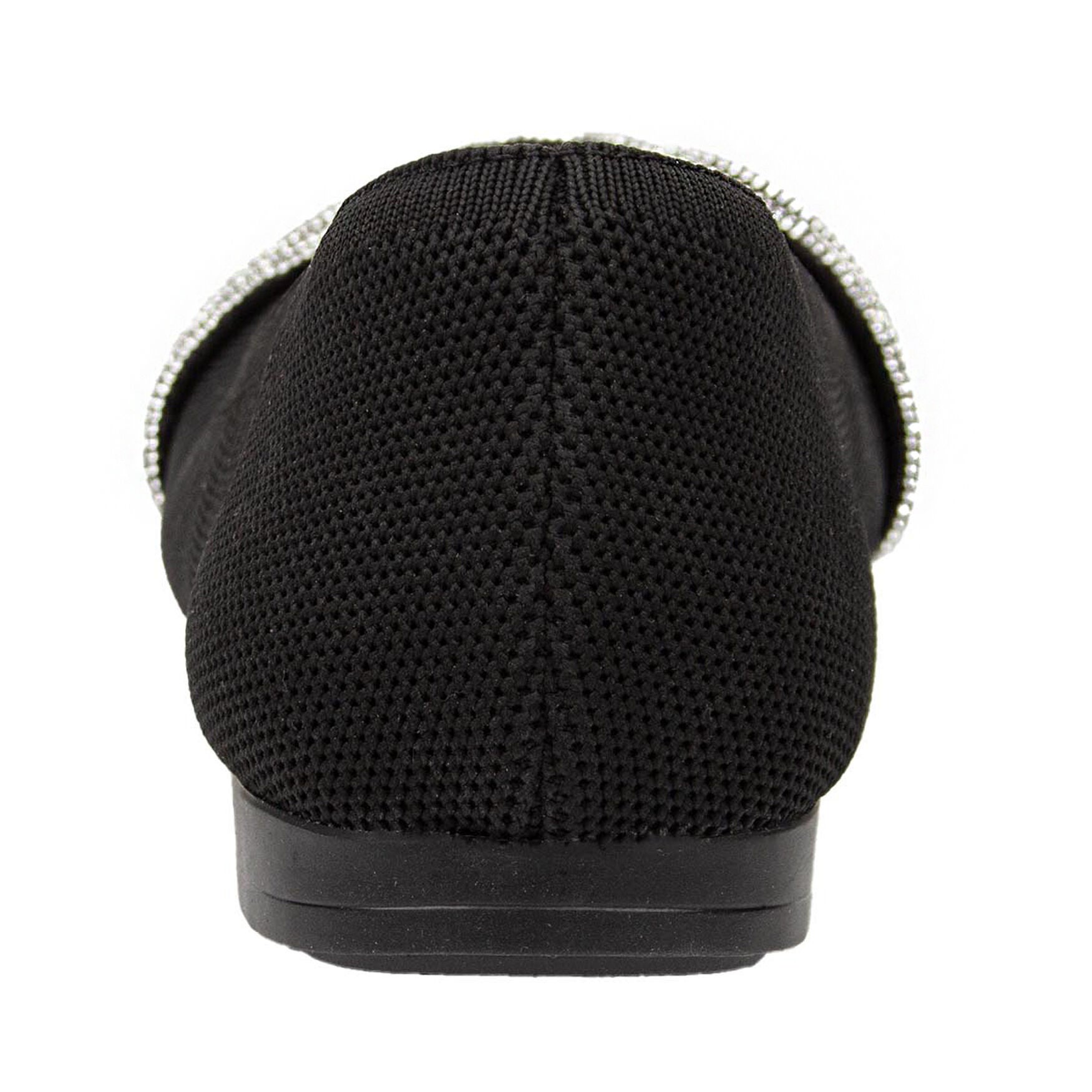 Nissa Square Toe Stretch Knit Flat, BLACK KNIT RHINE, on-hover image number 1