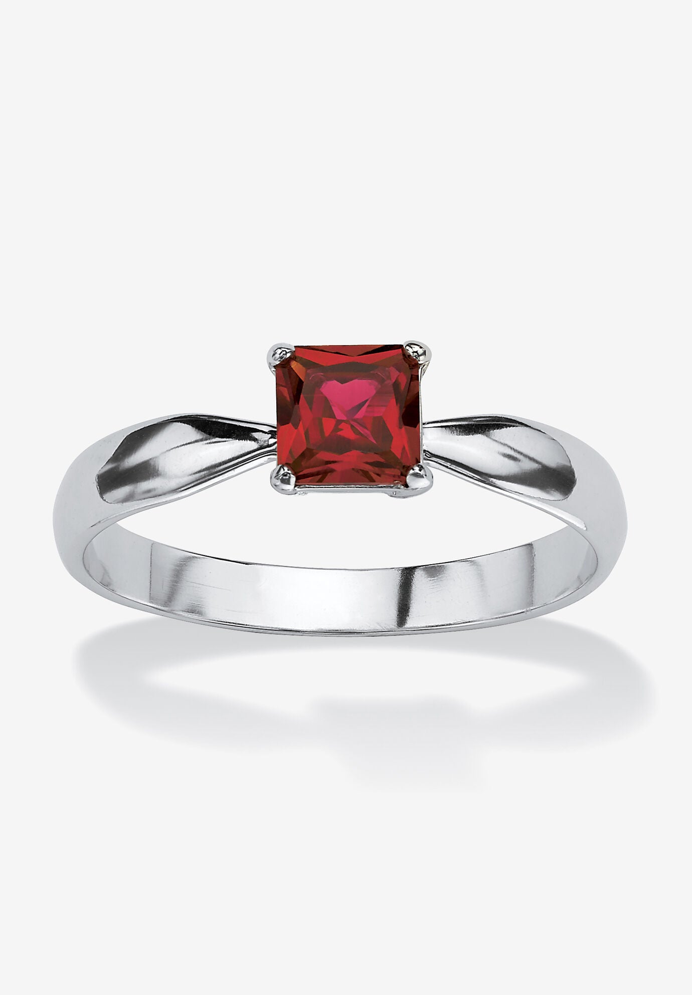 Birthstone .925 Silver Solitaire Ring, JANUARY, hi-res image number 0