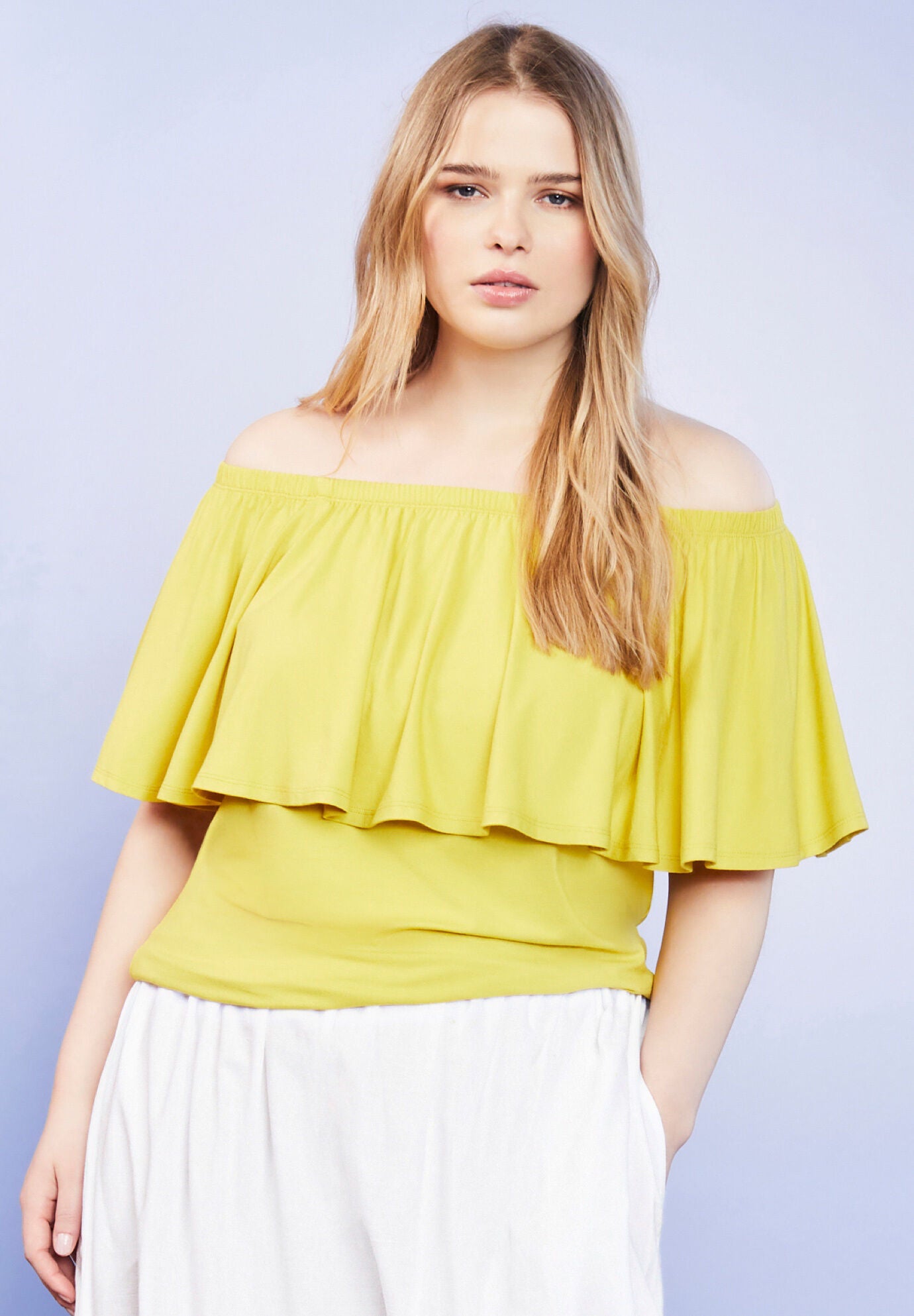 OffTheShoulder Ruffle Top Woman Within